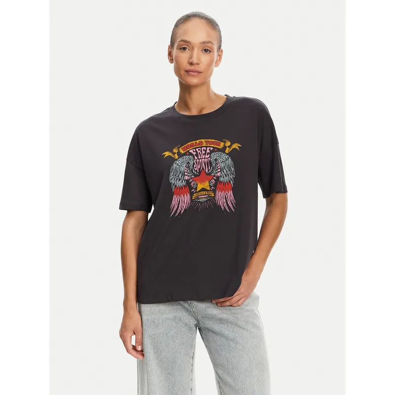 Noisy May T-Shirt Ida 27034417 Γκρι Relaxed Fit