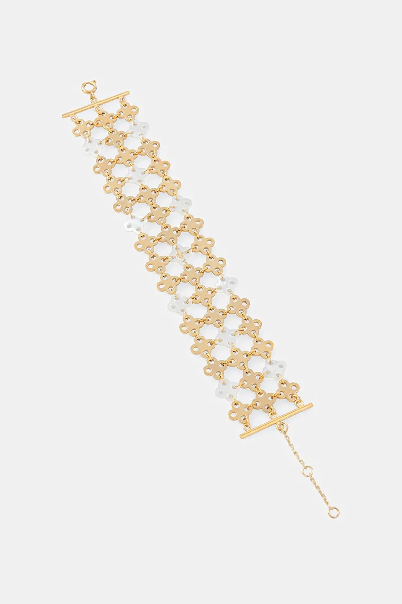 Tory Burch βραχιόλι γυναικείο μεταλλικό μάργαρο ForgetMe