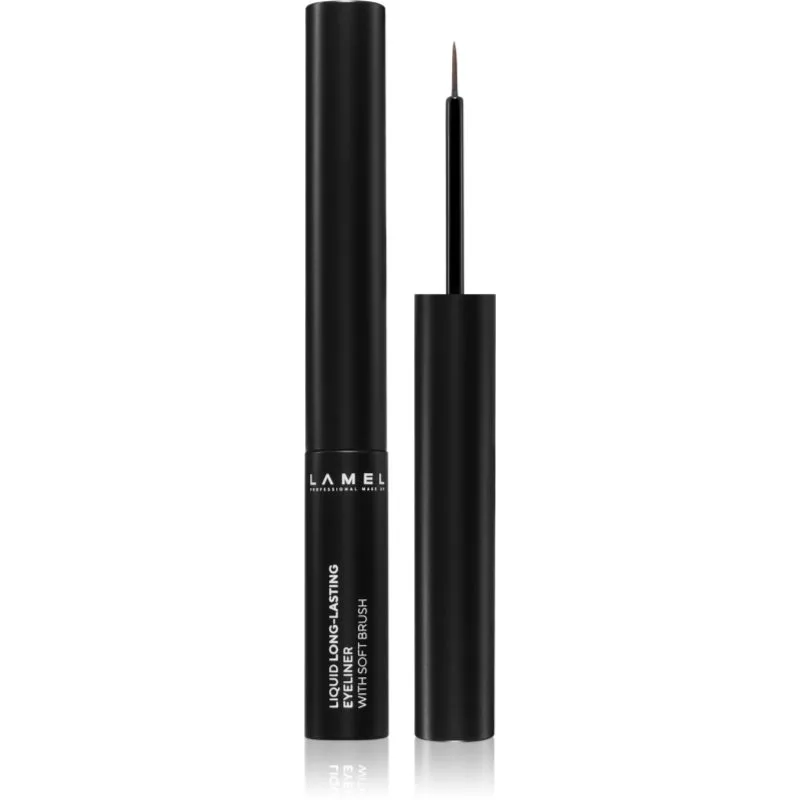 LAMEL Liquid Eyeliner Soft Brush μακράς διαρκείας λάινερ ματιών απόχρωση 401 Black 4 ml