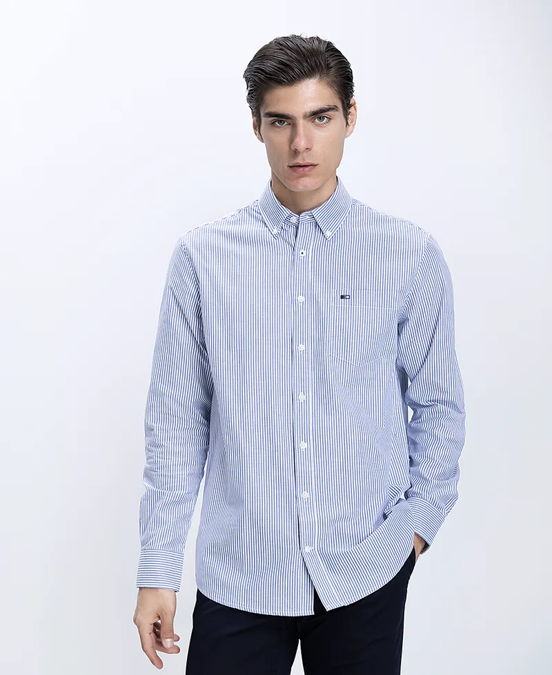 Ανδρικό Overshirt Βαμβακερό Με Ριγέ Σχέδιο Modern Fit