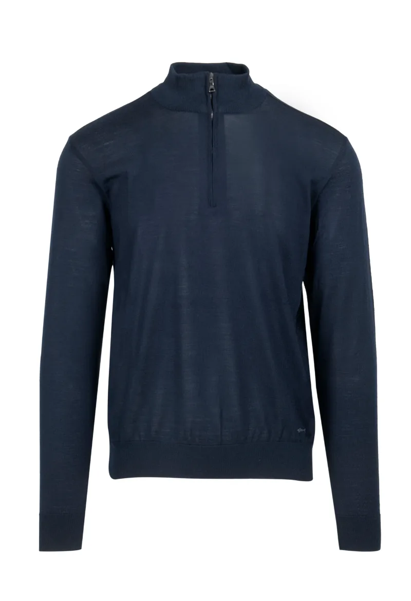 ΑΝΔΡΙΚΟ ΠΛΕΚΤΟ HALF ZIP PAUL & SHARK ΚΑΝΟΝΙΚΗ ΓΡΑΜΜΗ ΜΠΛΕ