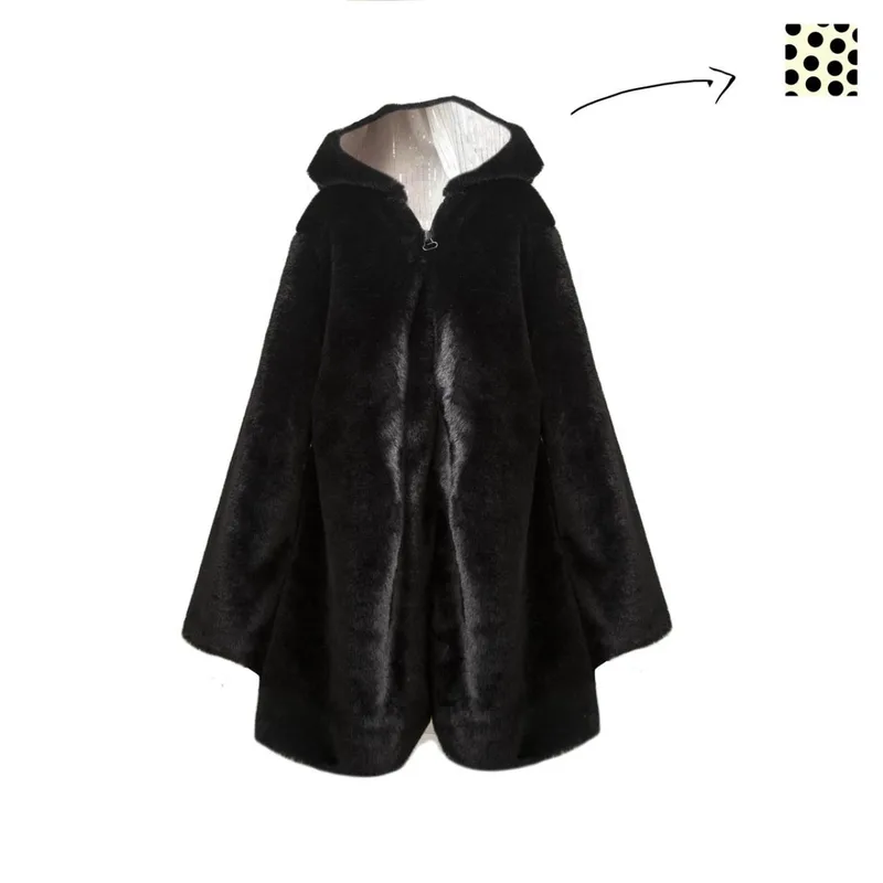 Γουνάκι παλτό κορίτσι two in a castle-T6734-Black