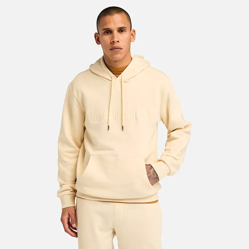Timberland Ανδρικό Φούτερ Με Κουκούλα Embroidery Tonal Hoodie TB0A6VFJEFL Μπεζ