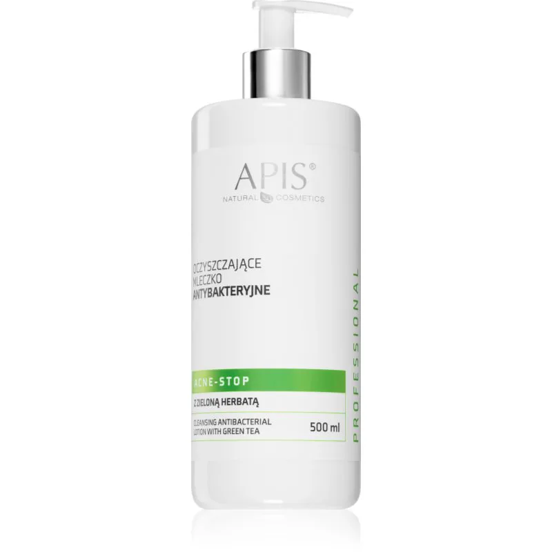 Apis Natural Cosmetics Acne-Stop Home TerApis λοσιόν καθαρισμού και ντεμακιγιάζ με πράσινο τσάι 500 ml