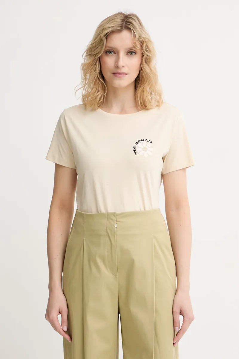 BOSS Πορτοκαλί t-shirt γυναικείο βαμβακερό C_Elove_5