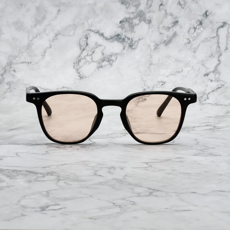 ROGER Tinted Sunglasses | Black | Peach Shades | Explicit Poets Sunglasses