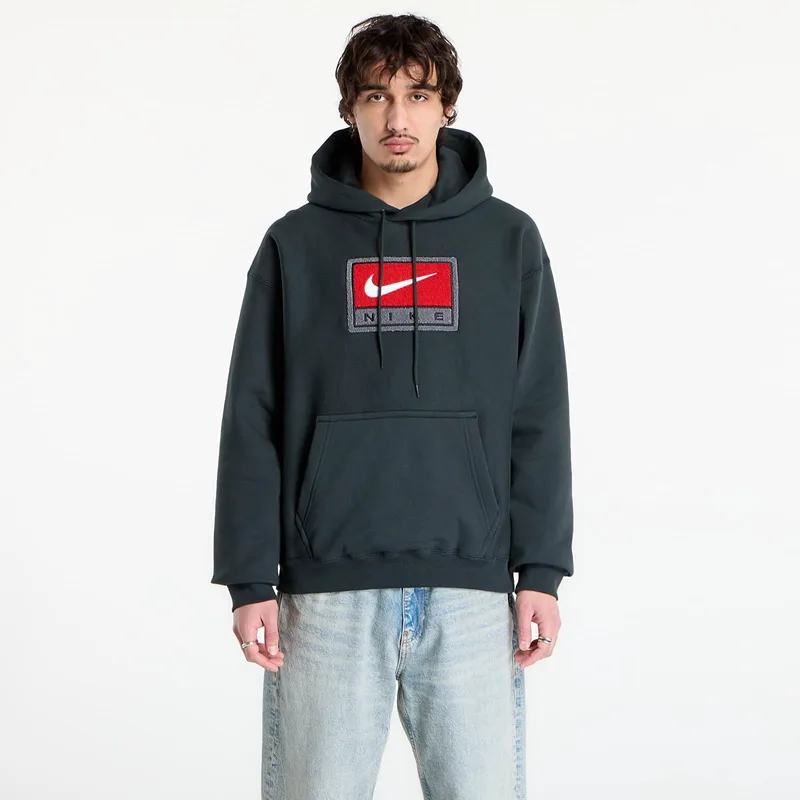 Φούτερ Nike Solo Swoosh Men's Fleece Pullover Hoodie Black Spruce/ White L