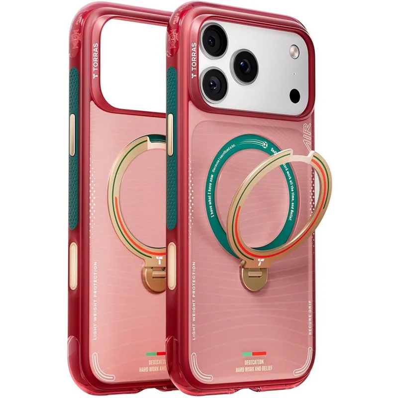 Θήκη iPhone 17 Pro Torras Ostand Q3 Air Ημιδιάφανη Ανθεκτική με MagSafe & KickStand - Wave of Passion (6970592333807)