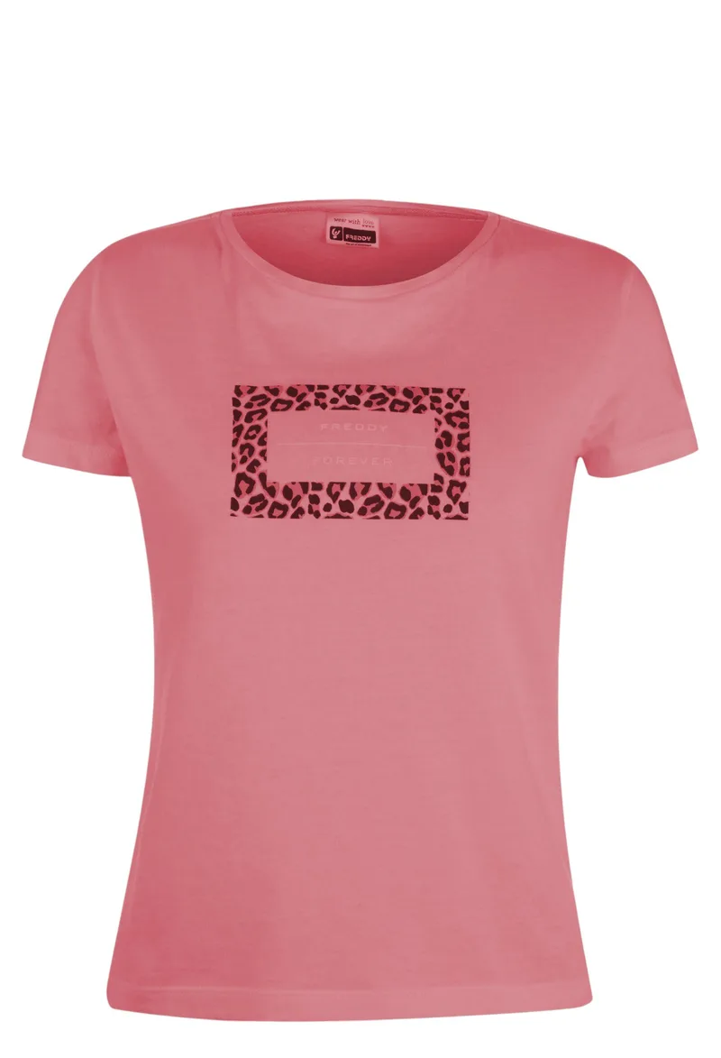 Μπλούζα Κοντομάνικη Freddy Με Animal Print Τύπωμα S0WSLT6-F94 Γυναικείο