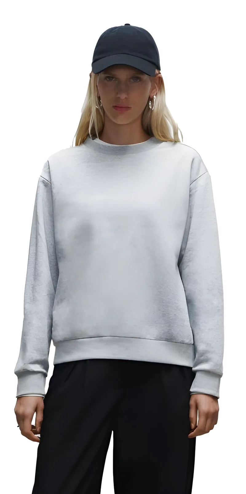 Γυναικείο Regular Φούτερ True Blanks by H&M 1148351 Grey Melange