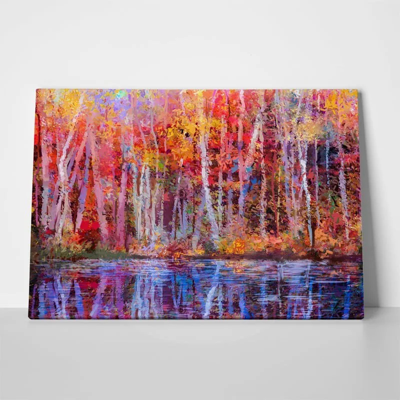 Πινακας σε καμβά COLORFUL TREE REFLECTION