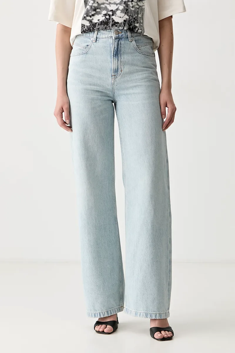 BOSS Πορτοκαλί τζιν wide leg γυναικεία C_MARLENE HR 12