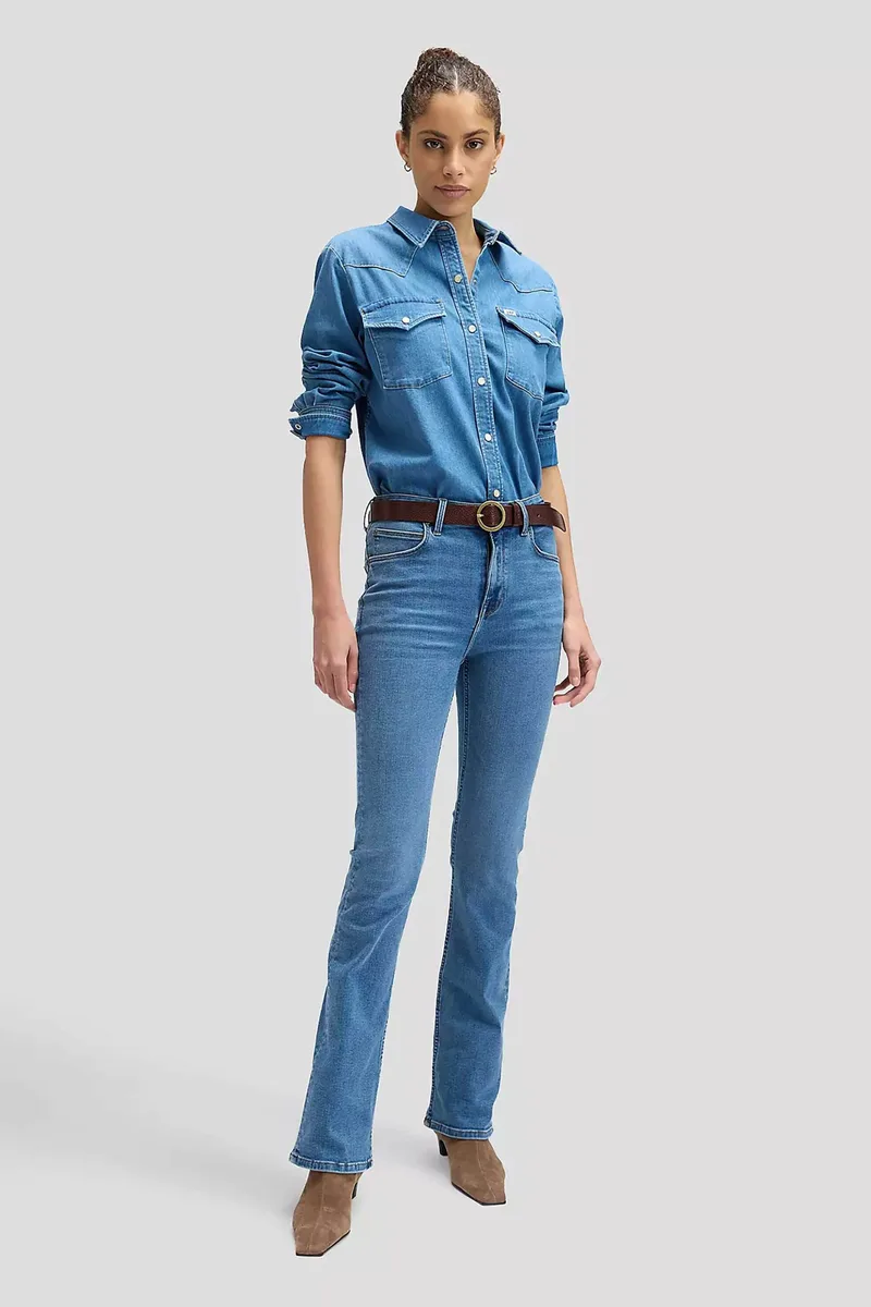 Lee® γυναικείο τζιν παντελόνι πεντάτσεπο Regular Straight Fit - 112378934 Denim Blue