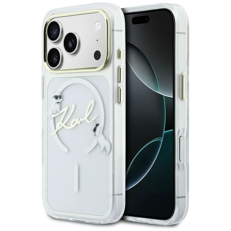 Θήκη Karl Lagerfeld IML Choupettes Karl Script Logo MagSafe Clear iPhone 17 Pro Max