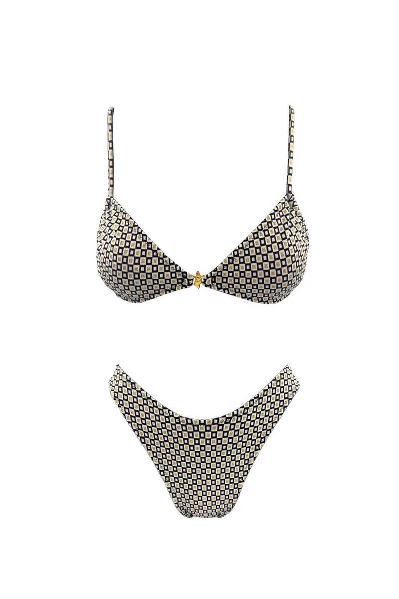Emma Swimwear σετ γυναικείο μαγιό μπικίνι "Riviera Snail Bralette" - EMMA 918 Εκρού