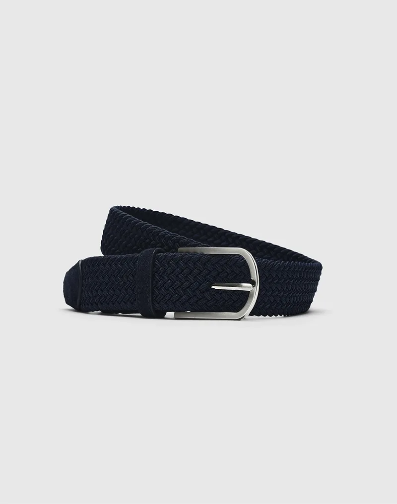 SELECTED SLMTOM BRAIDED TEXTILE BELT 16094661-Sky Captain DarkBlue