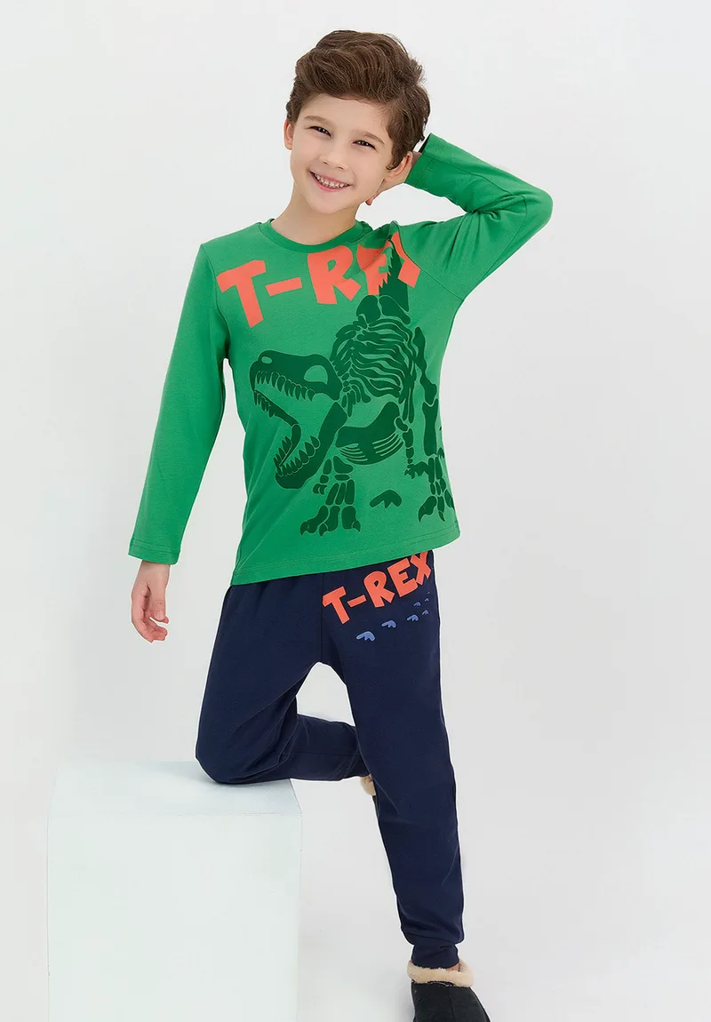Πιτζάμα παιδική Rolypoly T- Rex Dino RP2517A-Πράσινο