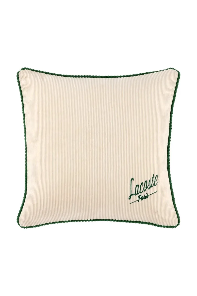 Βαμβακερή μαξιλαροθήκη Lacoste L VELVET Ivoire 45 x 45 cm