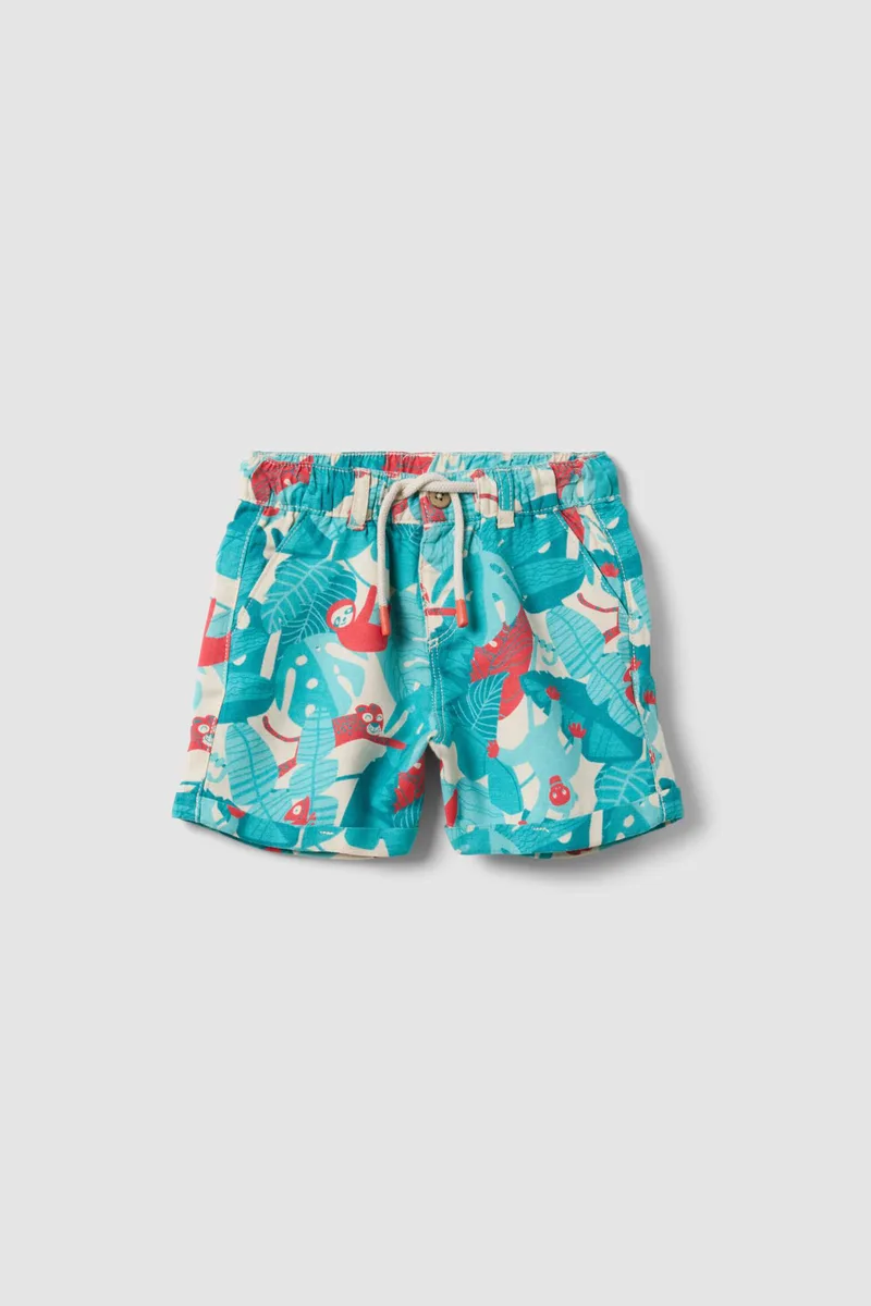 OVS βρεφική βερμούδα με all-over print και ελαστική μέση Regular Fit - 002682774 Γαλάζιο