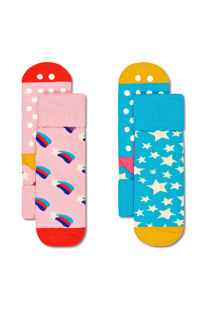 ΚΑΛΤΣΕΣ ΠΑΙΔΙΚΕΣ ΑΝΤΙΟΛΙΣΘΗΤΙΚΕΣ 2-PACK KIDS SHOOTING STAR ANTI-SLIP ΠΟΛΥΧΡΩΜΟ