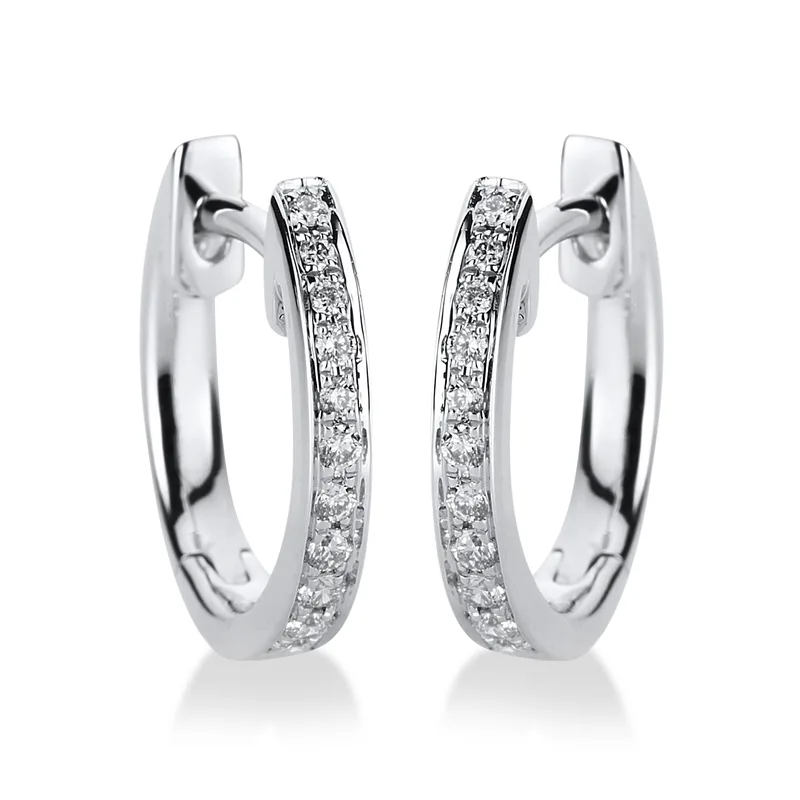 Diamond Group Σκουλαρίκια με Διαμάντια Brilliant από Λευκό Χρυσό 18 Καρατίων DSK3358