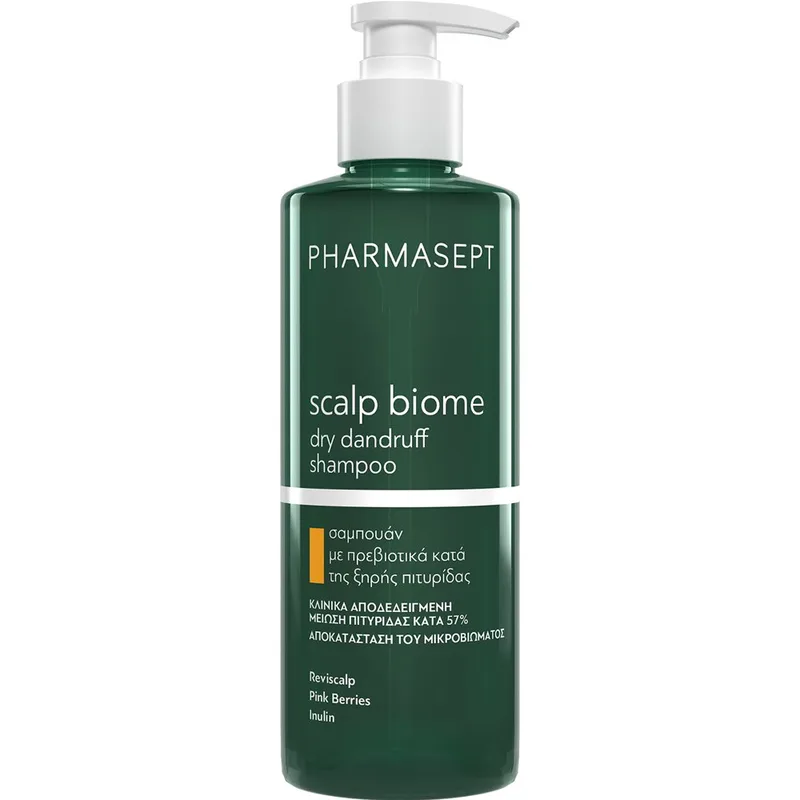 Pharmasept Scalp Biome Dry Dandruff Shampoo Σαμπουάν με Πρεβιοτικά & Φυτικά Εκχυλίσματα Κατά της Ξηρής Πιτυρίδας με Αντλία 400ml