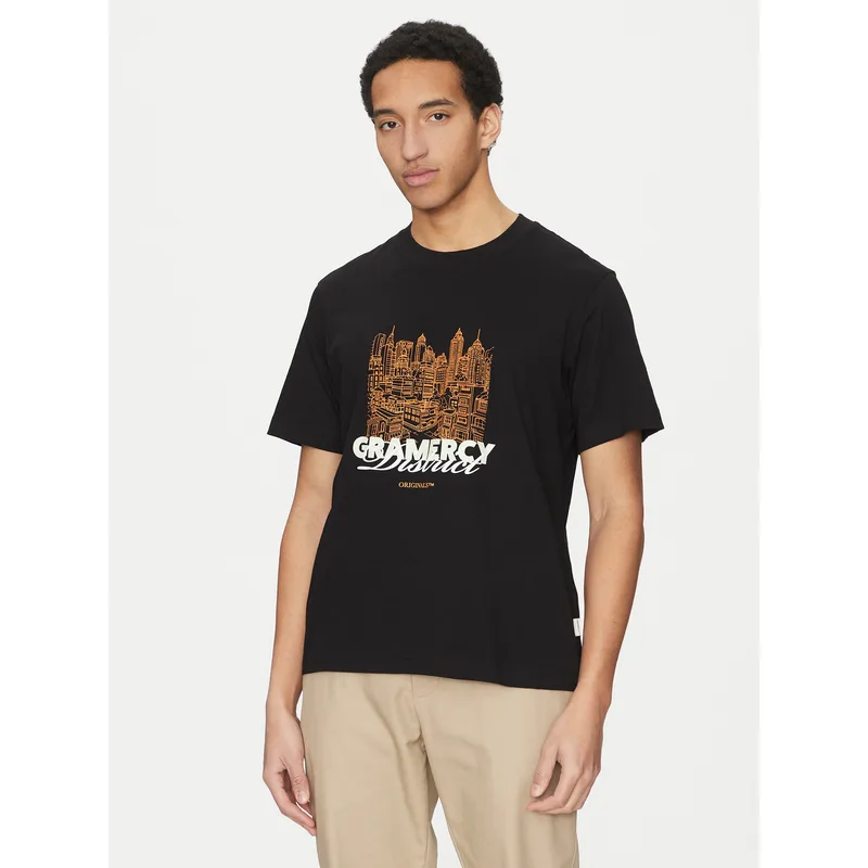 Jack & Jones T-Shirt Boston 12272981 Μαύρο Relaxed Fit