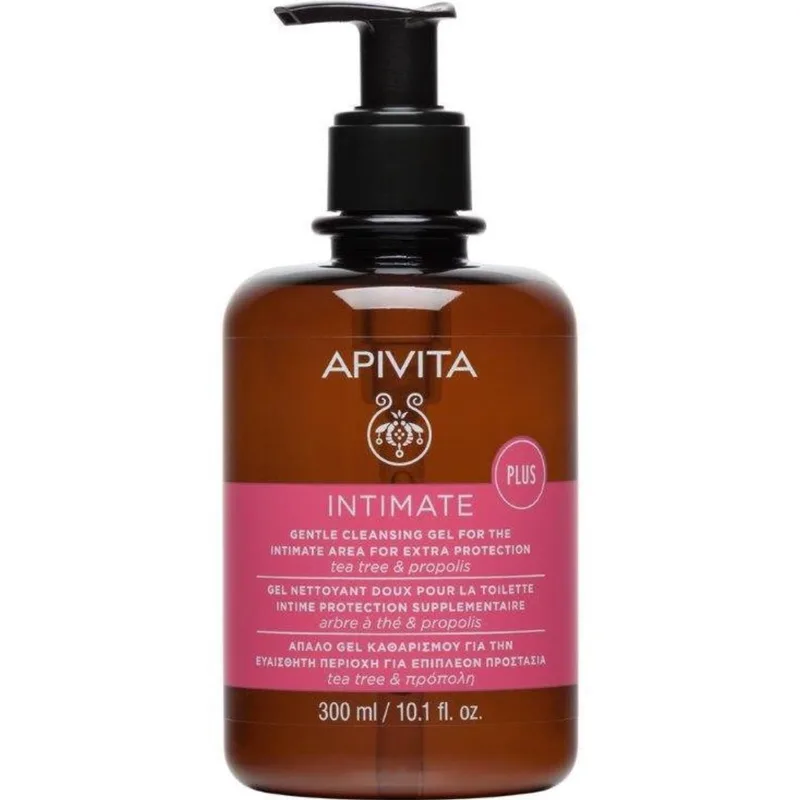 Apivita Intimate Gentle Cleansing Gel Plus Gel Καθαρισμού για την Ευαίσθητη Περιοχή με Πρόπολη & Τεϊόδεντρο 300ml