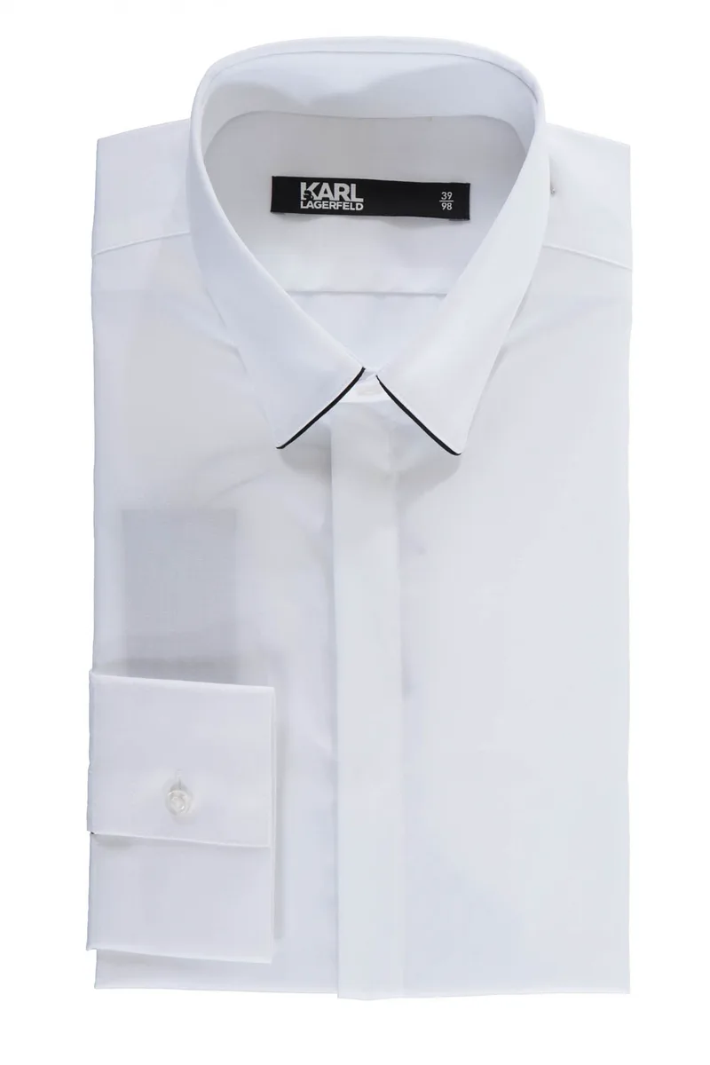 KARL LAGERFELD ΠΟΥΚΑΜΙΣΟ SLIM FIT EASY CARE ΛΕΥΚΟ