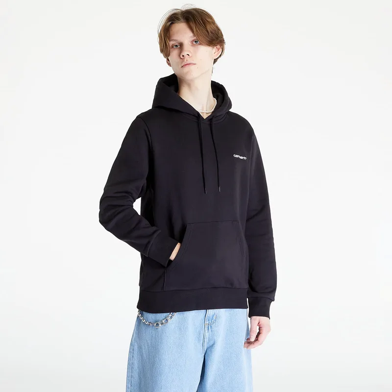Φούτερ Carhartt WIP Hooded Script Embroidery Sweat Black/ White S