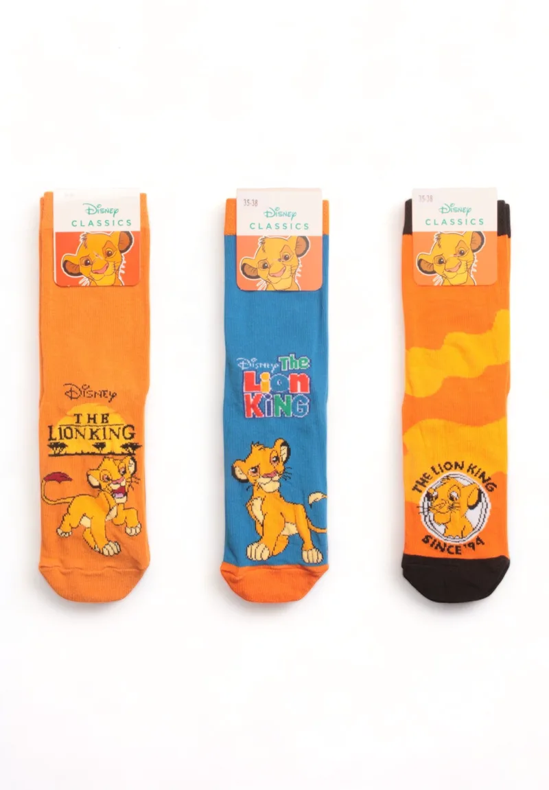 Κάλτσες παιδικές οικονομικό πακέτο Lion King 3 Τεμ. AS22185-Πολύχρωμο