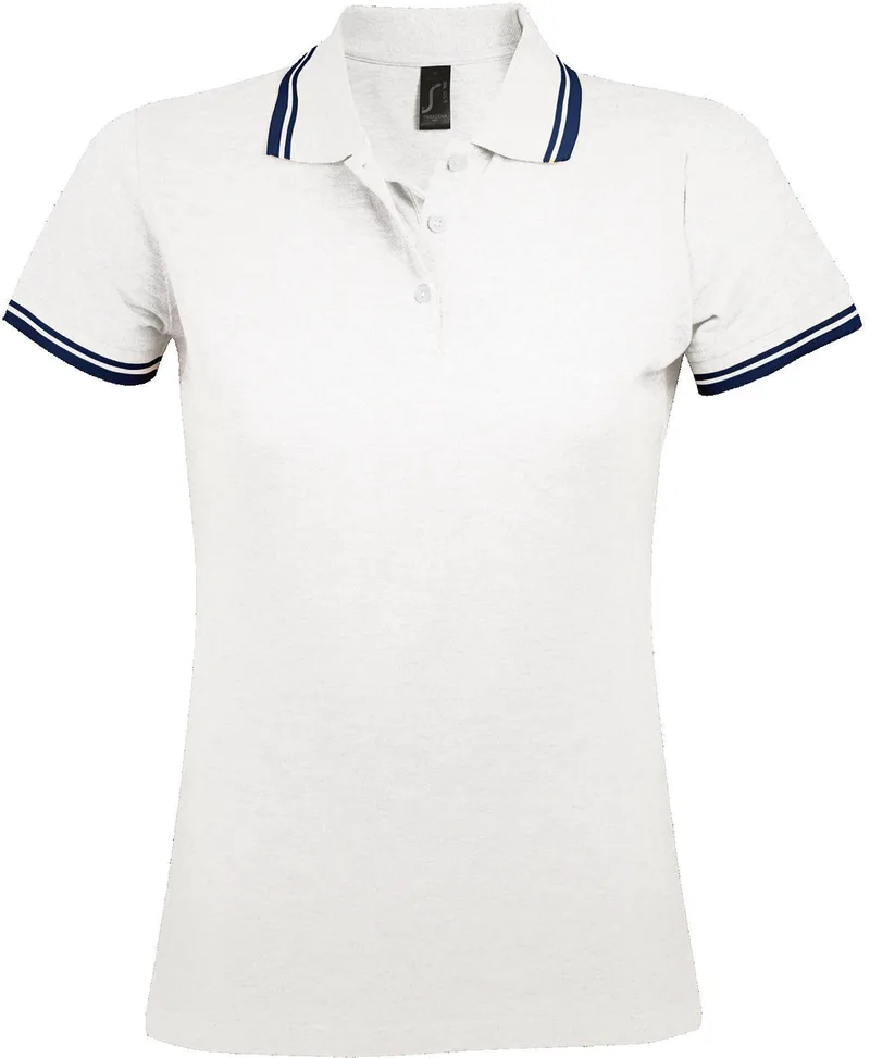 Γυναικείο πόλο πικέ Pasadena Women SOLS 00578 White/Navy