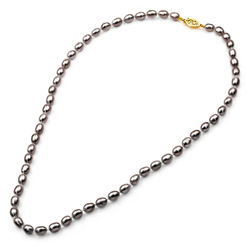 Κολιέ Μαύρα Μαργαριτάρια Fresh Water Pearl 5x7mm K14