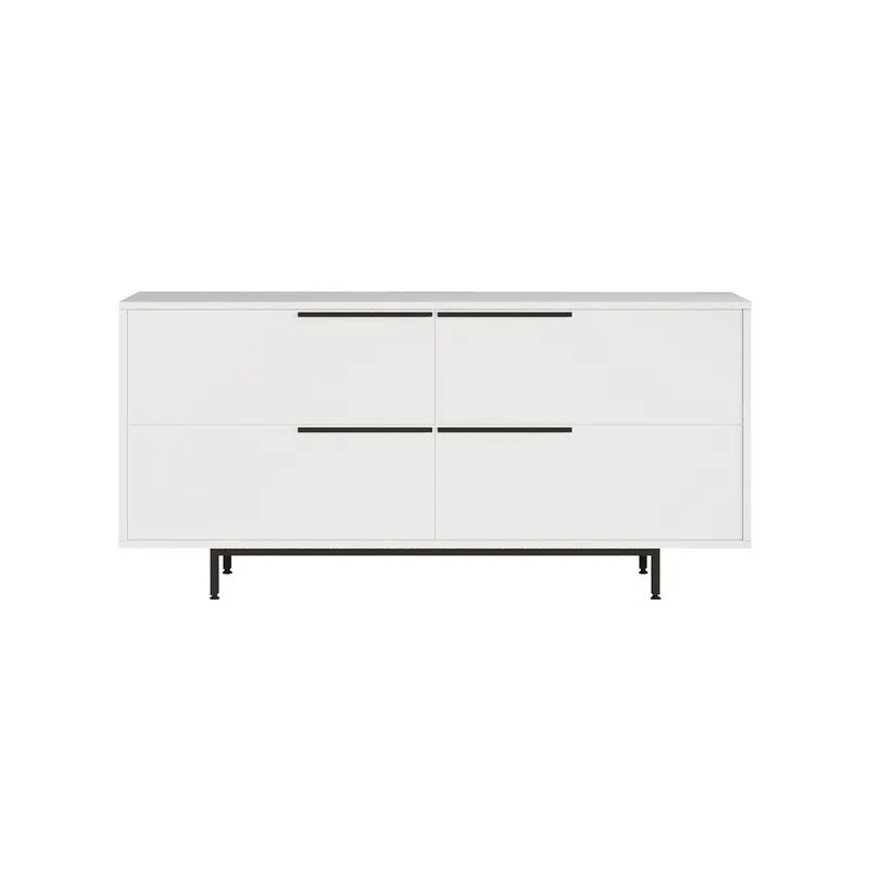 Μπουφές ArteLibre CARTMEL Λευκό Μοριοσανίδα/Μέταλλο 44.5x160x74.3cm