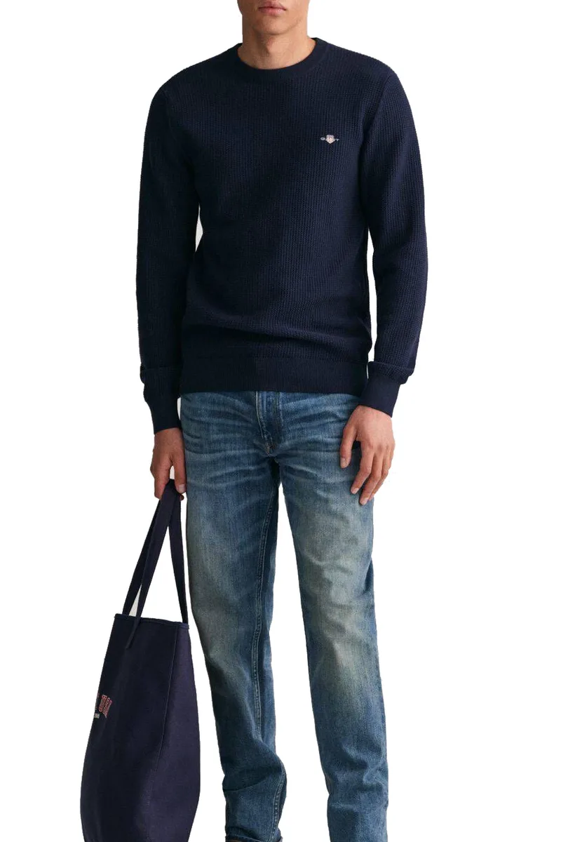 Πουλόβερ Gant Micro Cotton Texture C-Neck 8030168-433 Ανδρικό
