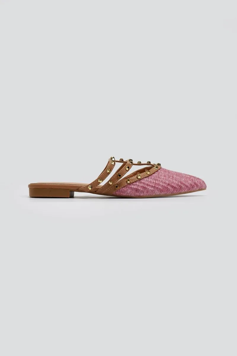 ERYNN Pointed Studded Mules - 333-280 - Fuchsia