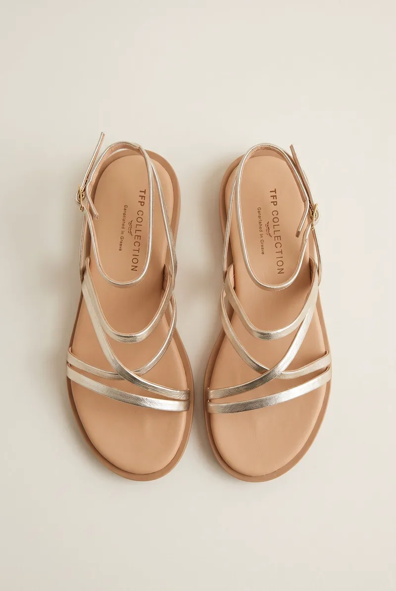 TFP Strappy Sandals Buckle Closure - L3 VAMOS - Light Χρυσό