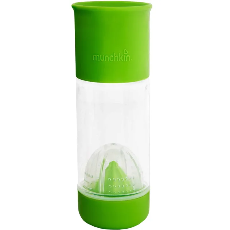 Munchkin Miracle 360° Fruit Infuser Ποτήρι με Θήκη - Στίφτη Φρούτων για να Δώσετε Γεύση στο Ρόφημα σας 12m+, 414ml - Πράσινο