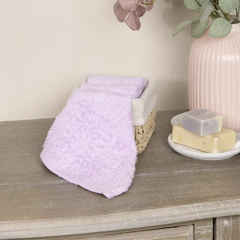 Καλαθάκι με 3 τεμάχια Λαβέτες 25X25 Nima Bamboo Bloom Lilac (25x25)