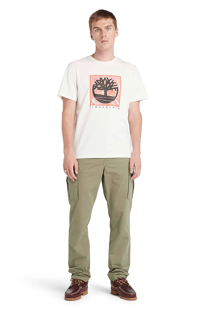 Timberland ανδρικό cargo παντελόνι μονόχρωμο "Brookline Twill" - TB0A5TVY5901 Χακί