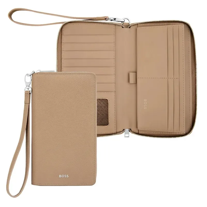 Πορτοφόλι ταξιδιού Hugo Boss Classic Grained Camel HLL518X HLL518X