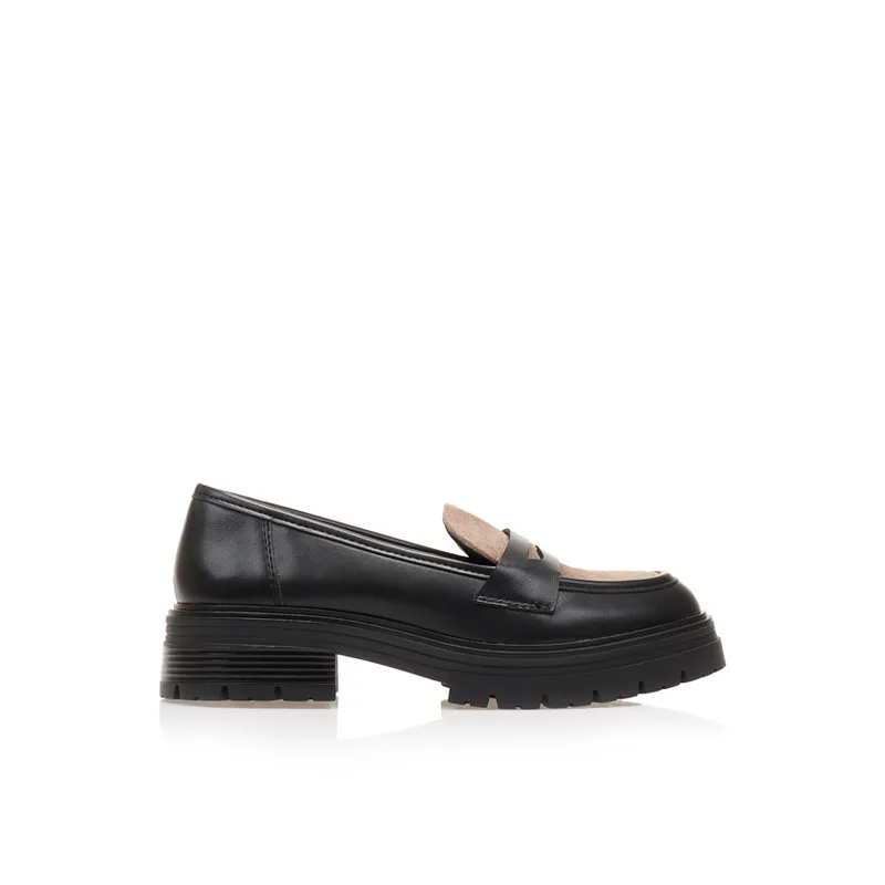 Oxfords μαύρα δερματίνη με πούρο σουέτ φάσα ΠΟΥΡΟ