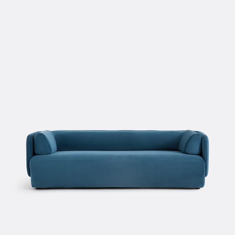 Τριθέσιος καναπές από βελούδο Μ90xΠ228xΥ72cm