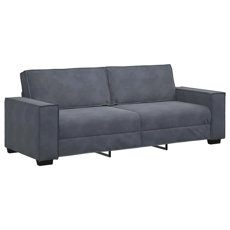 vidaXL Τριθέσιος Καναπές Σκούρο Γκρι 220x78x84 εκ. Βελούδο