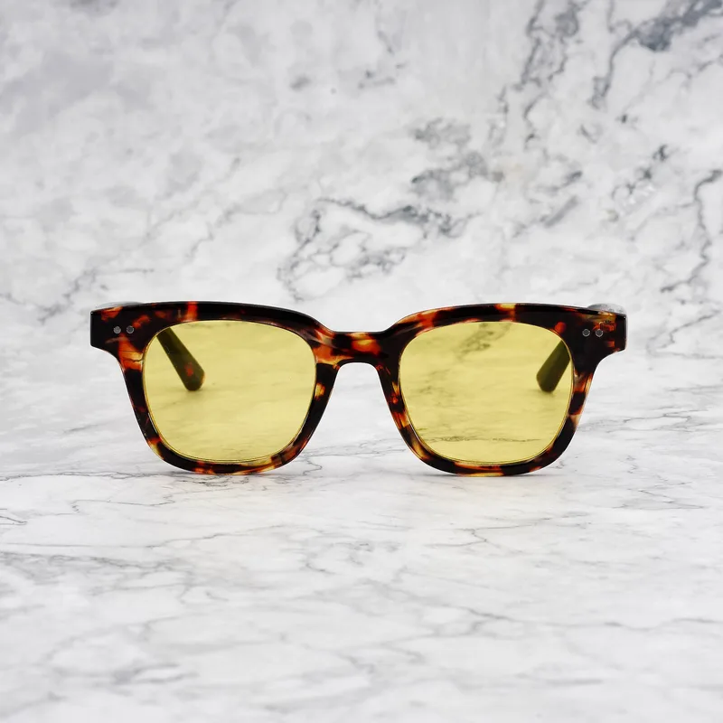 WILLIAM Tinted Sunglasses | Tortoise | Yellow Shades | Explicit Poets Sunglasses
