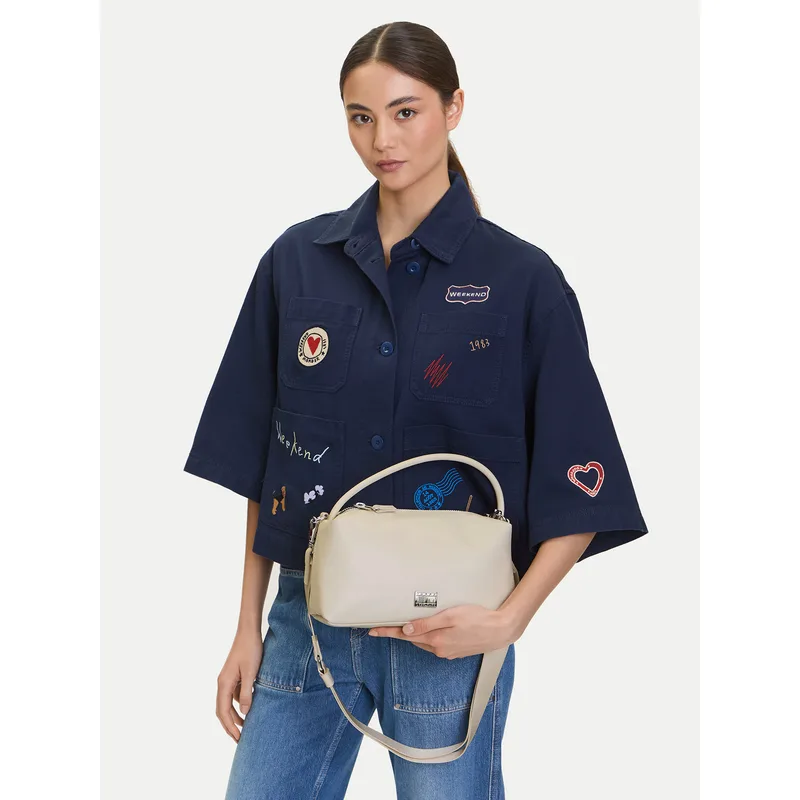 Τσάντα Tommy Jeans Tjw American Cool Shoulder Bag AW0AW17531 Μπεζ
