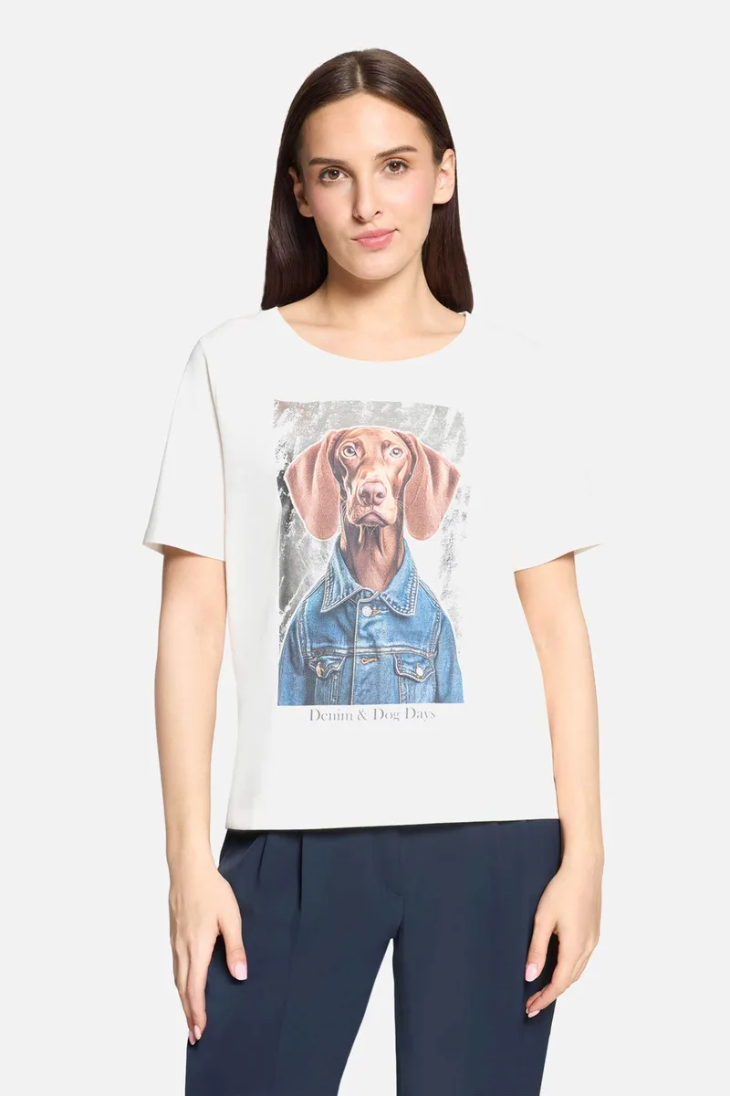 Betty Barclay γυναικείο Τ-shirt με print στο στήθος - 2755/1090 Λευκό