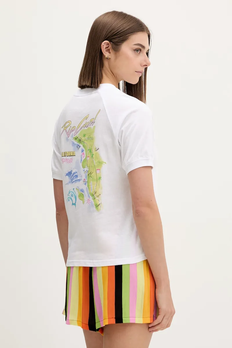 Rip Curl t-shirt γυναικείο με πρόσμιξη λινού