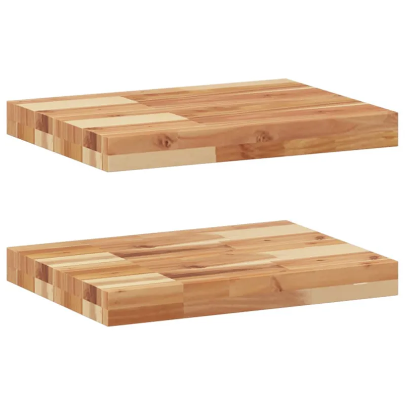 vidaXL Ράφια Πλωτά 2 τεμ. 60x30x4 εκ. από Μασίφ Ξύλο Ακακίας με Φινίρισμα Λαδιού