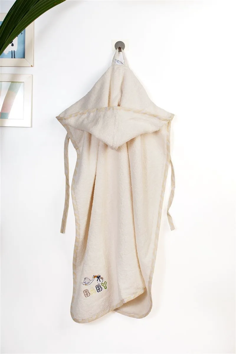 Κάπα Με Κέντημα Bebe 75x85εκ. Stork 194 Ecru-Yellow Dimcol